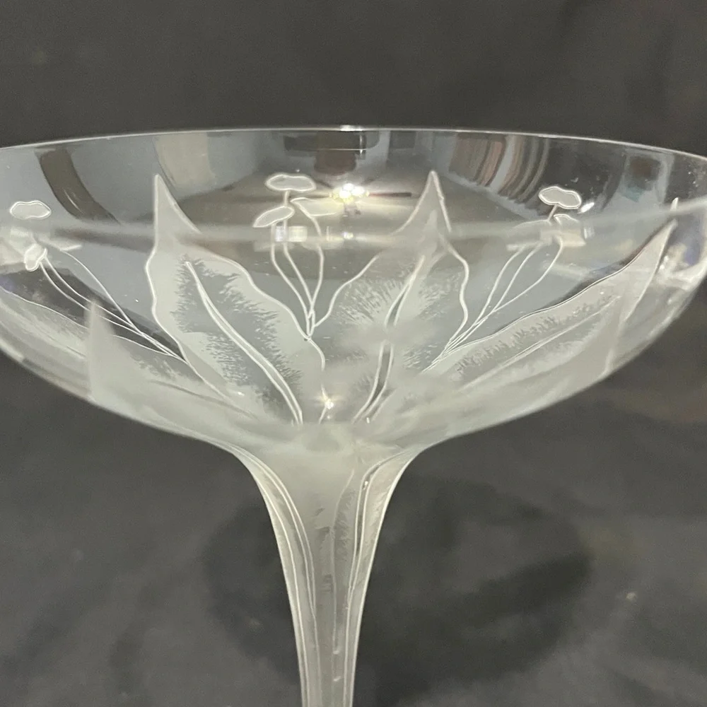 Antique Dorflinger LILY Champagne coupe. Set of four - Picture 5 of 6